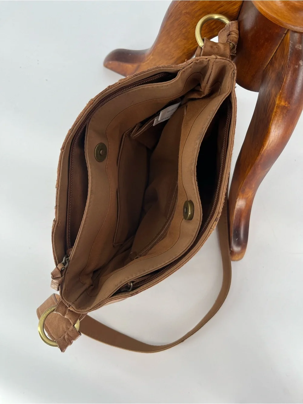 Cabin Creek Vintage Tooled Leather Crossbody Purse Tan Boho Western Festival Bag